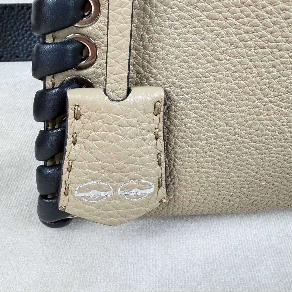 Fendi Selleria Leather Top Handle Crossbody Bag Reversible Wide Strap - Picture 9 of 17